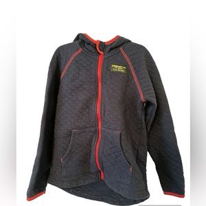 Girls L.L. Bean Quilted Full Zip Lightweight Hooded Sweatshirt/Jacket Sz M -EUC!